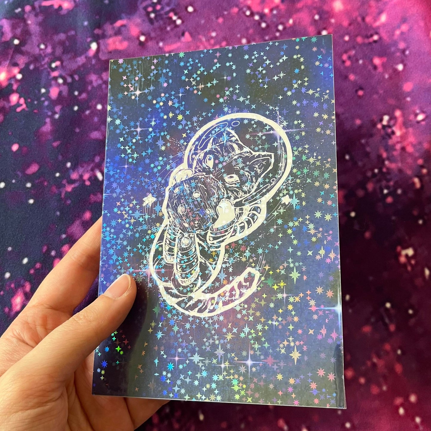 Catstronaunt Holographic Mini Art Print