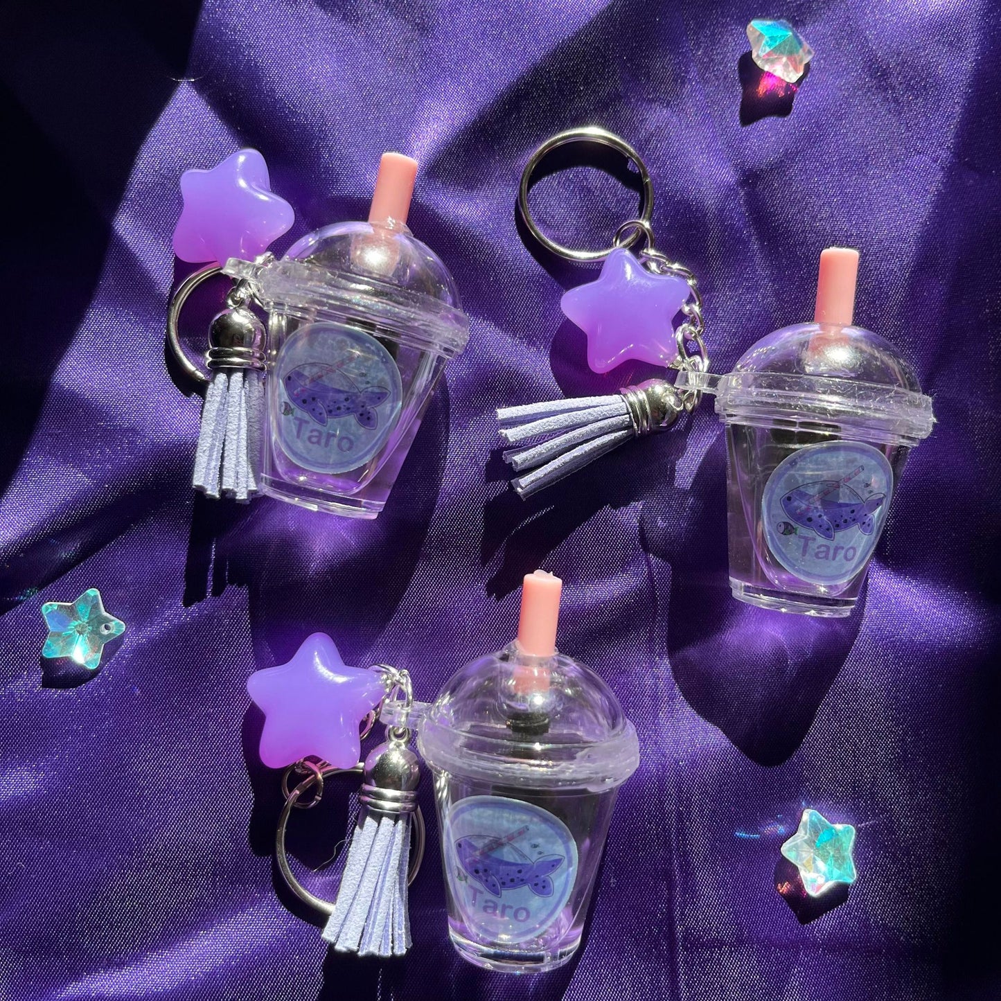Taro Boba Keychain