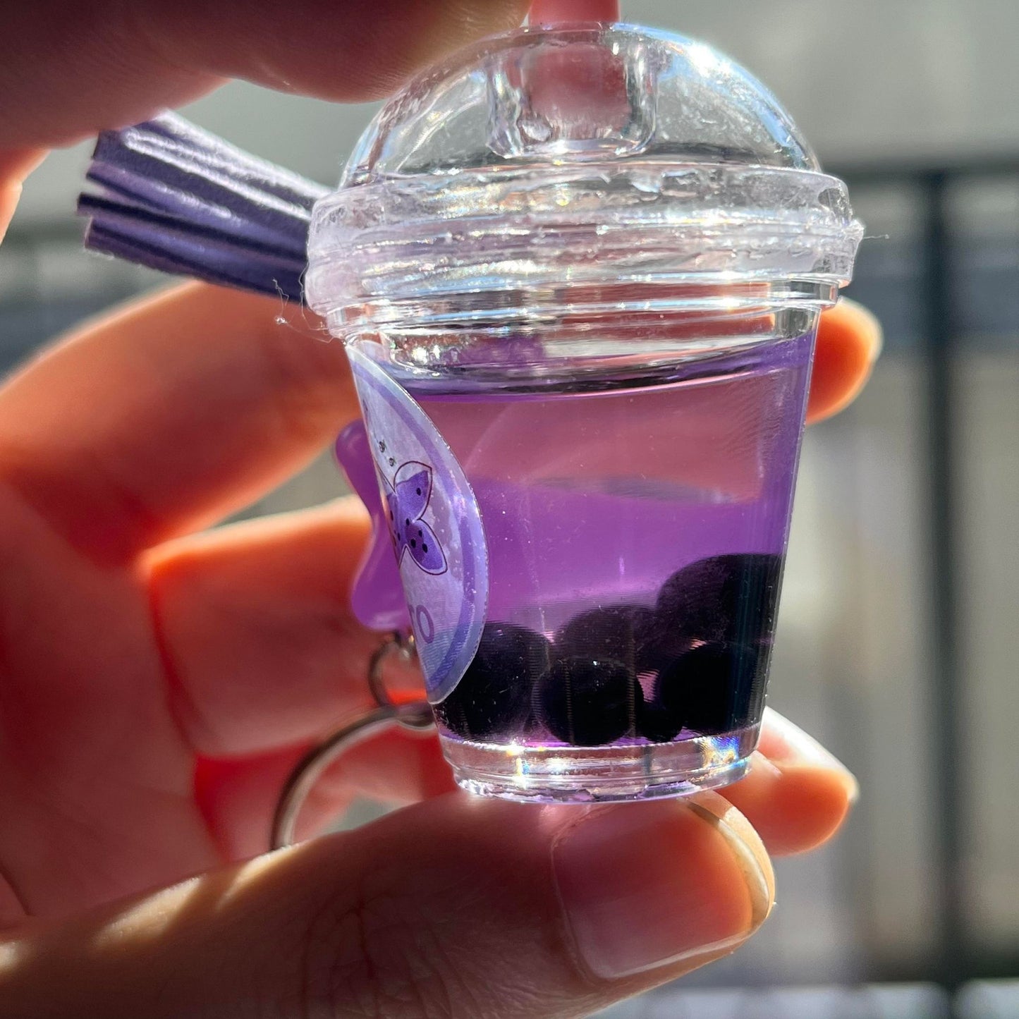 Taro Boba Keychain