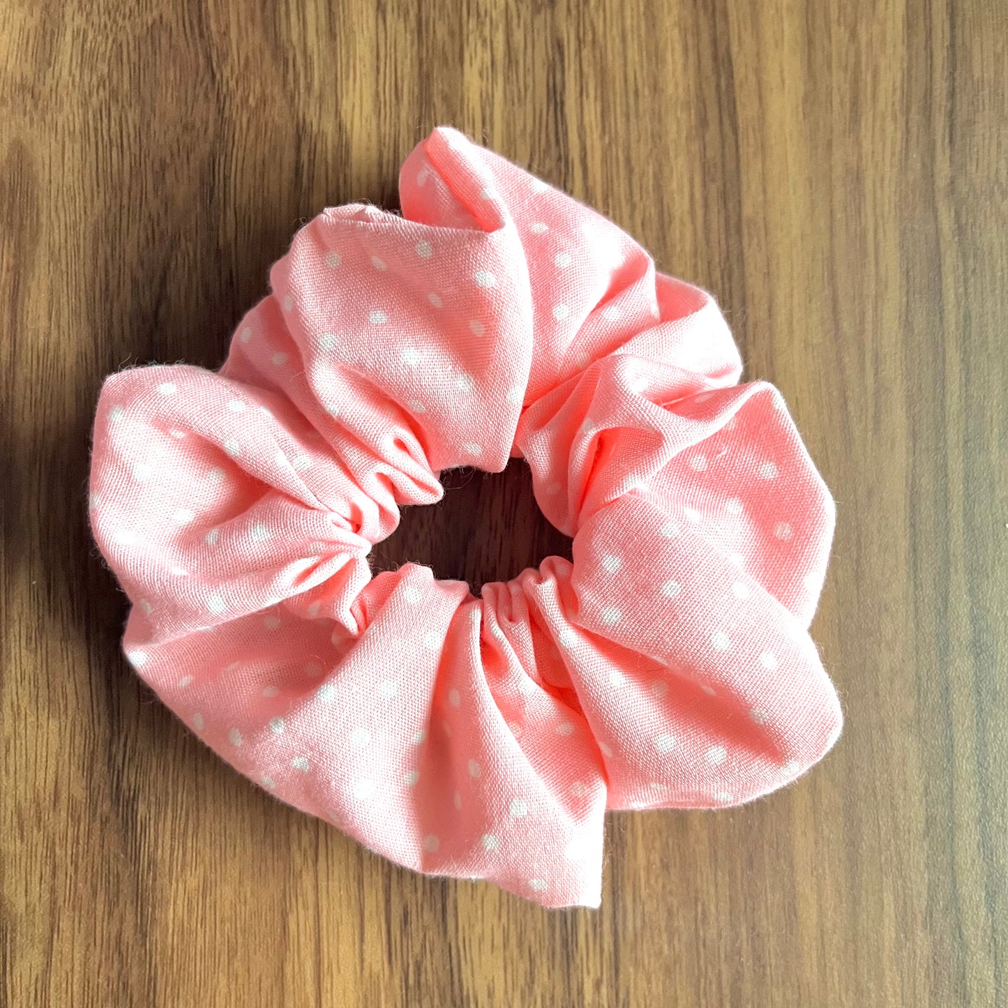 Pretty Pink Polka Dot Scrunchy