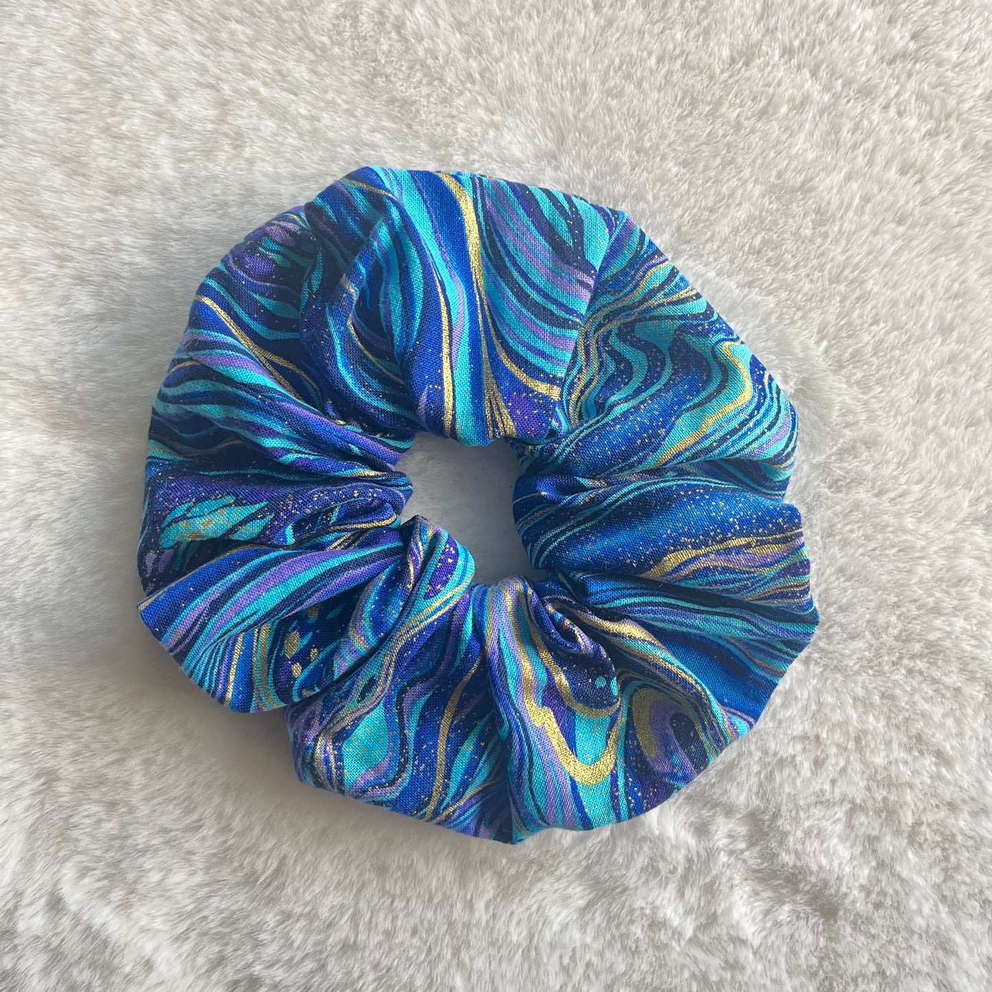Marvelous Marbled Blue Scrunchy