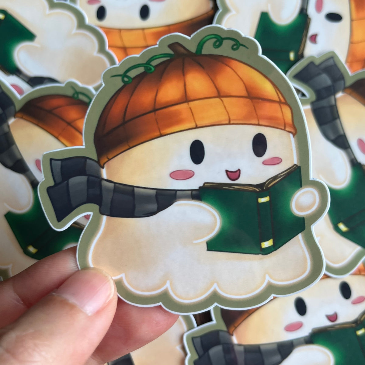 Cozy Pumpkin Ghostie Sticker