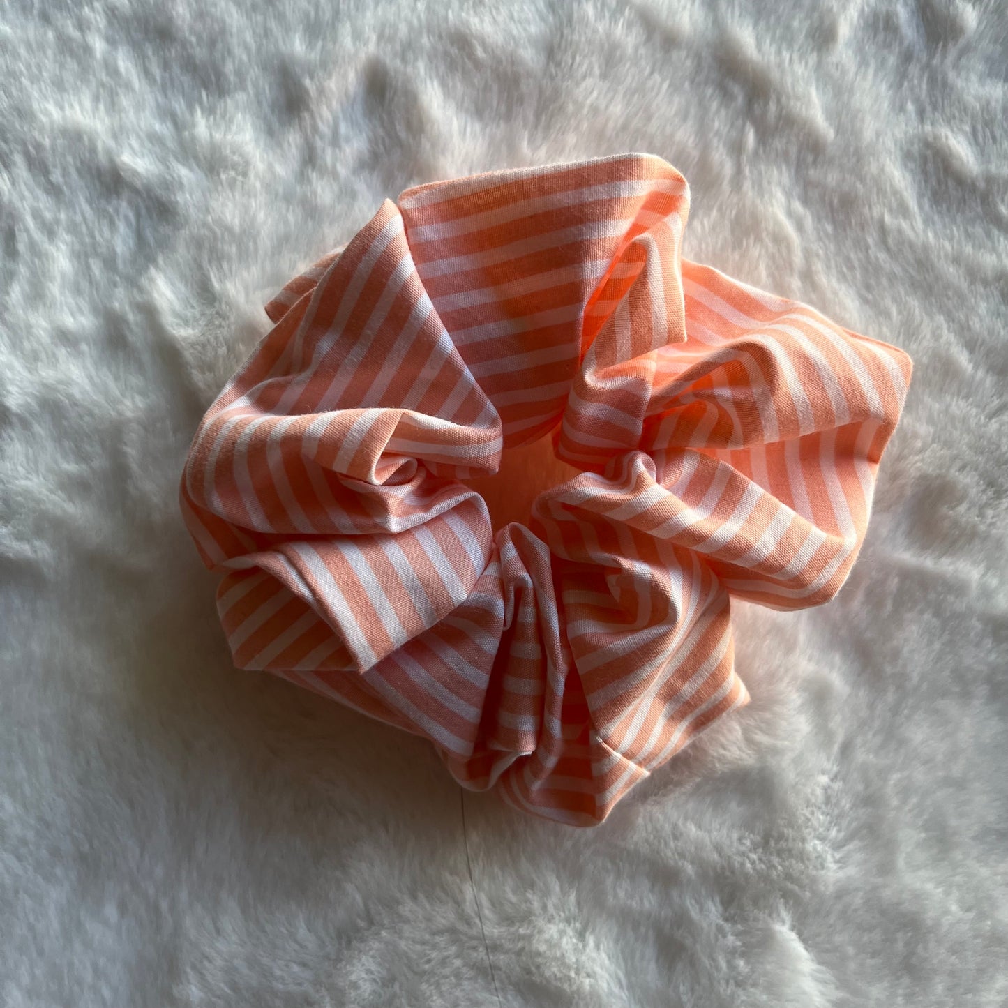 Peach Striped Scrunchy