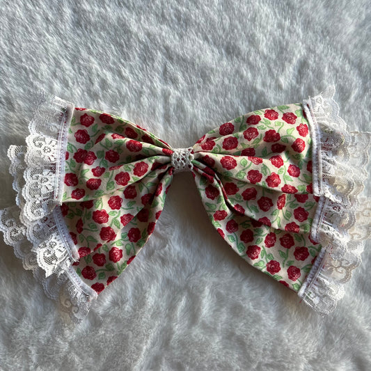 Rose Lace Cottagecore Hair Bow