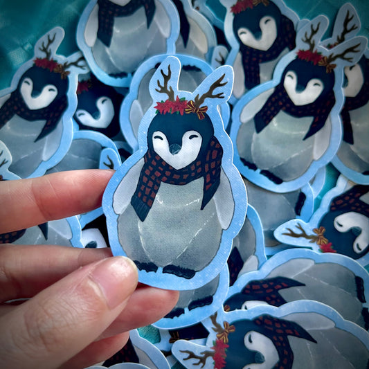 Holiday Penguin Sticker