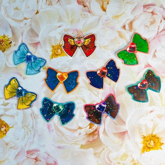 Holographic Sailor Scout Bow Stickers