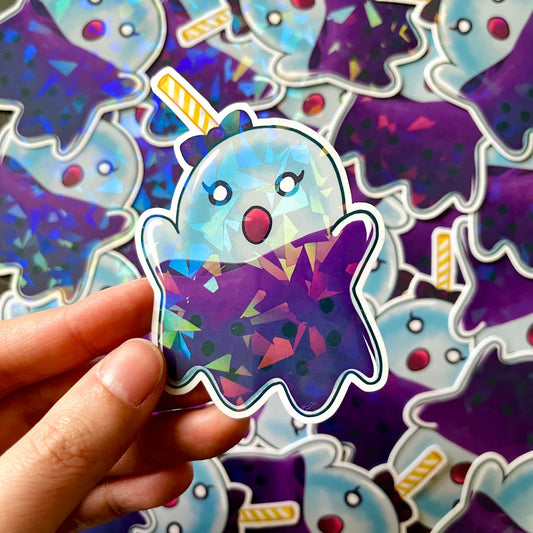 Boba Ghost Holographic Sticker