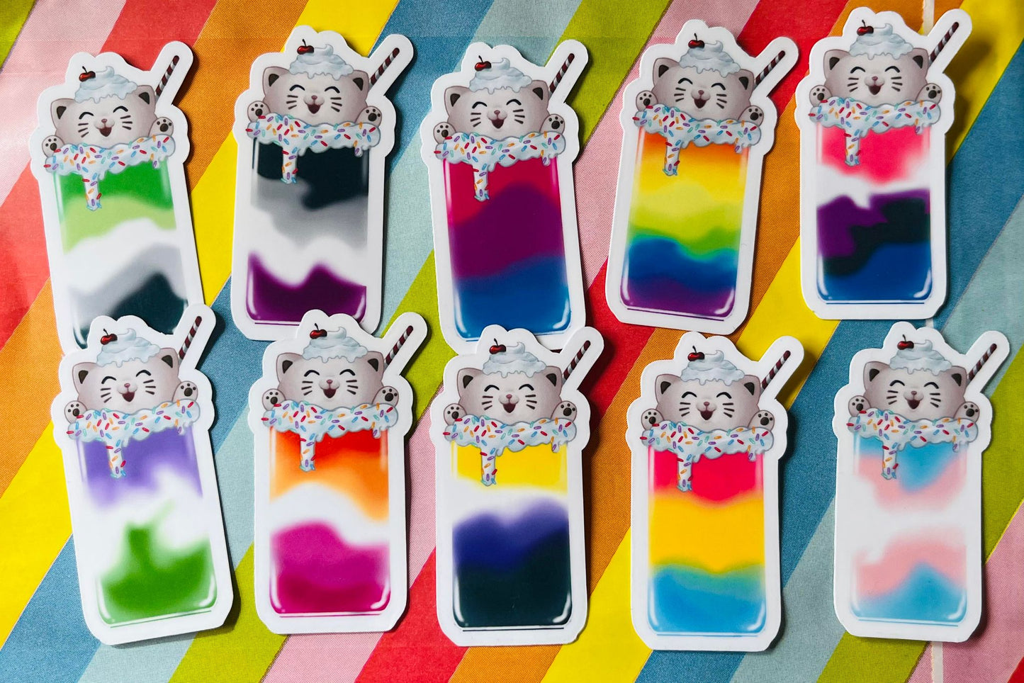 Pride Cat Smoothie Stickers