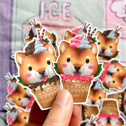 Soft Serve Shiba Sticker
