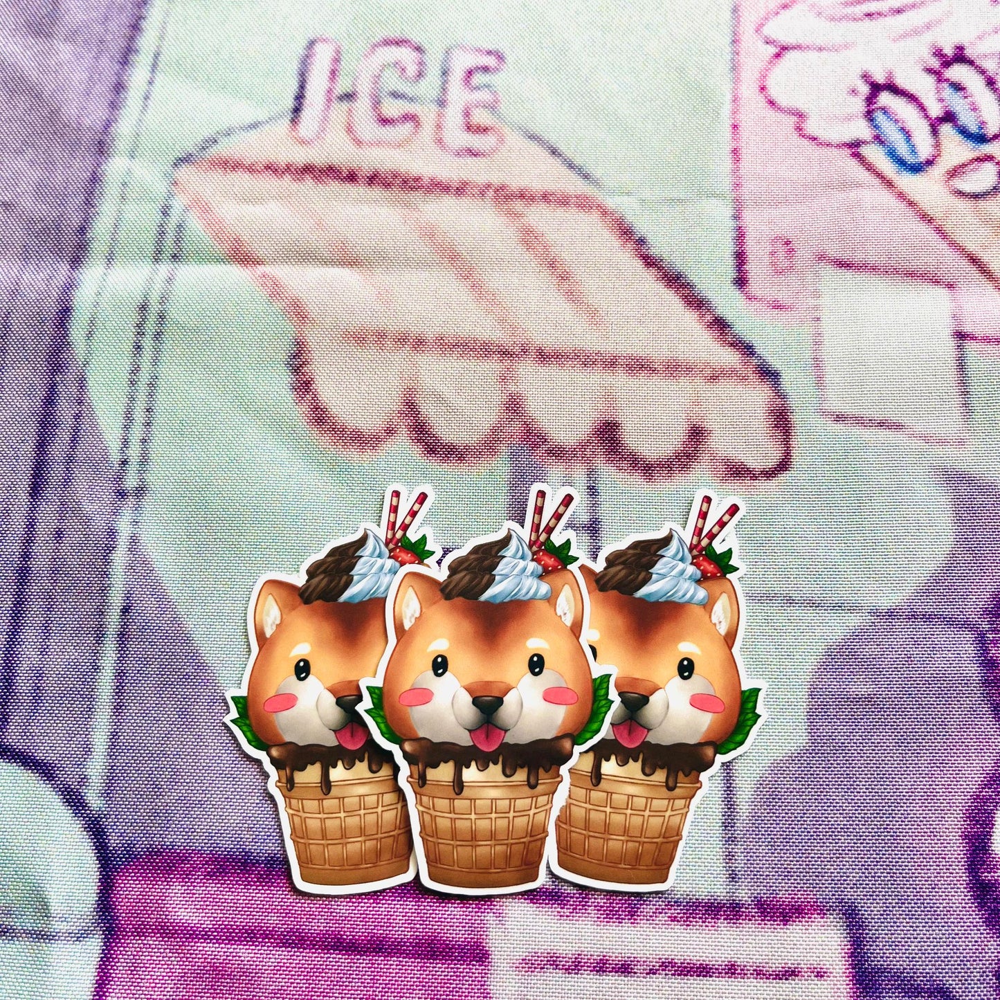 Soft Serve Shiba Sticker