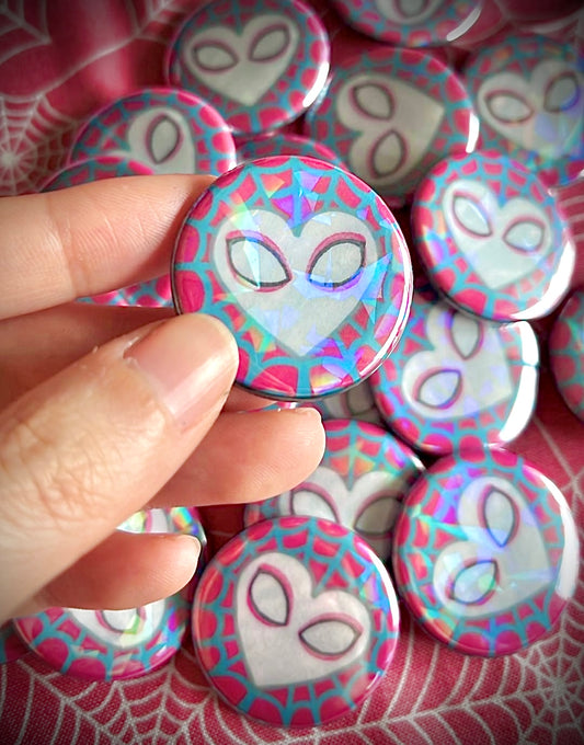 Holographic SpiderGwen Buttons