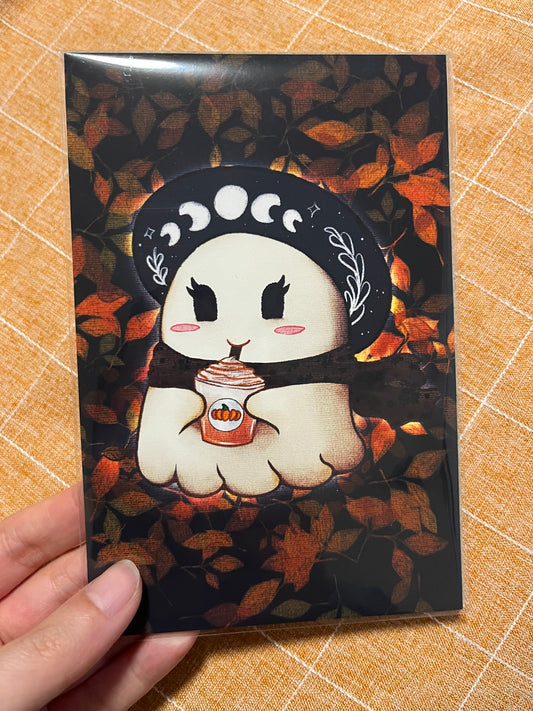 Pumpkin Spice Ghost Mini Art Print