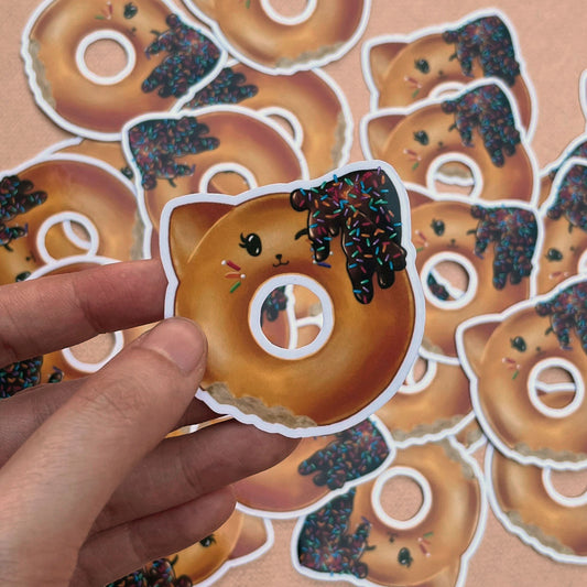 Purrfect Donut Sticker