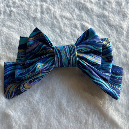 Trippy Blue Hair Bow