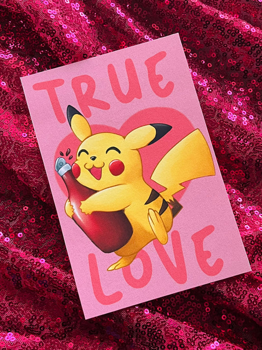 Pikachu's True Love Mini Art Print