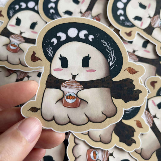 Pumpkin Spice Ghost Sticker